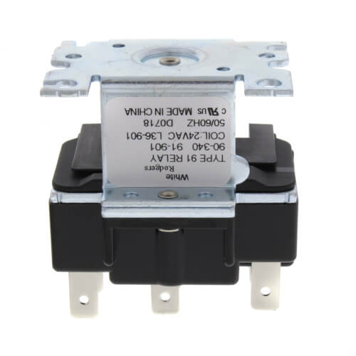 White Rodgers 90-340 2 Pole, Type 91, 24 VAC Coil, DPDT, 2 Sets Of Power Rated Contacts. 17.5 Ohms DC Resistance, 334 mA