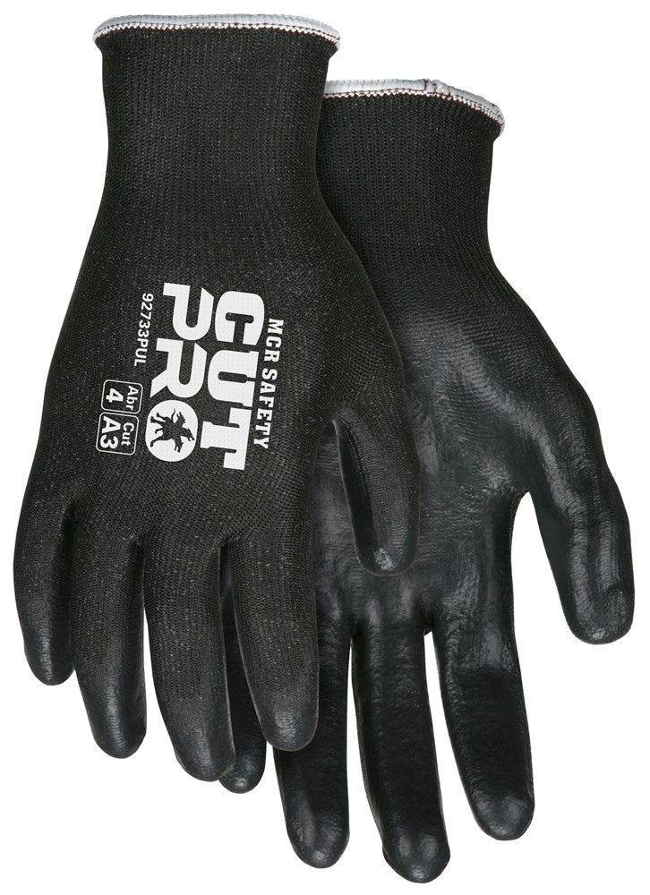 MCR Safety 92733PUXXL MCR Safety Cut Pro® 13-Gauge HyperMax® Shell Cut, Abrasion, and Puncture Resistant Work Gloves PU Coated Palm and Fingertips (1 Pair)