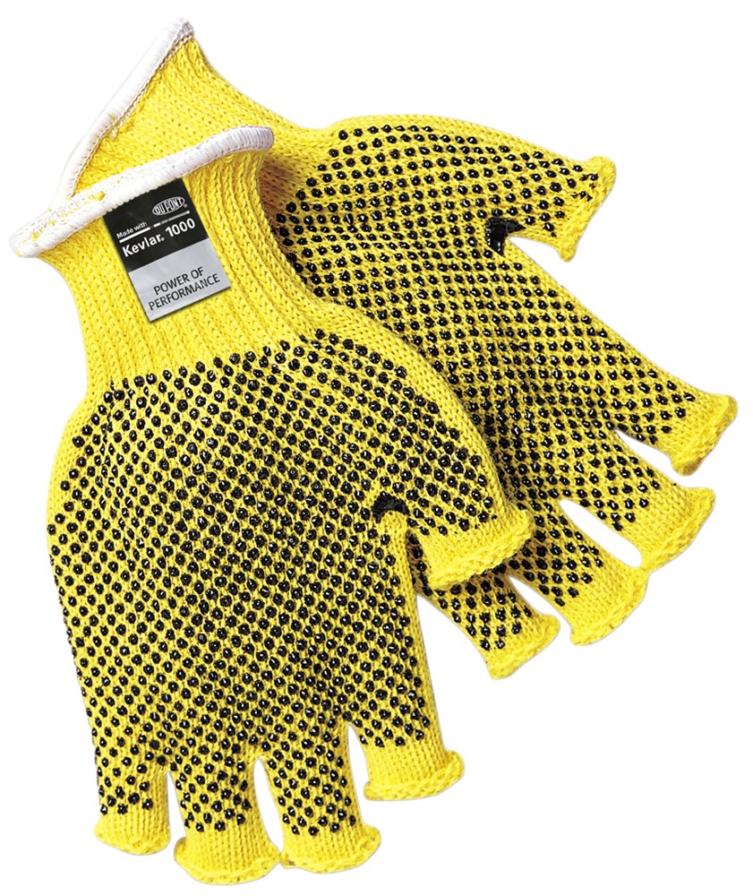MCR Safety 9369XL MCR Safety Cut Pro®  7-Gauge DuPont™ Kevlar® Shell Fingerless Cut Resistant Work Gloves PVC Dots on 2 sides Regular Weight (1 DZ)