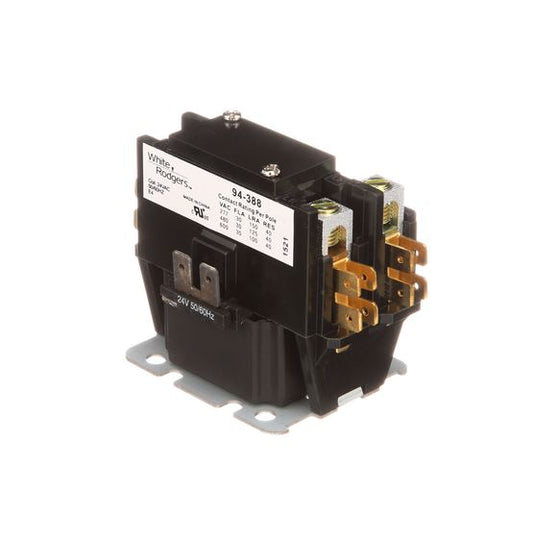 White Rodgers 94-394 1 Pole Contactor, 24 VAC Coil, 50/60 Hz, 40 Amp Contacts. Coil Data: 16.5 Ohms DC Resistance, 208 mA