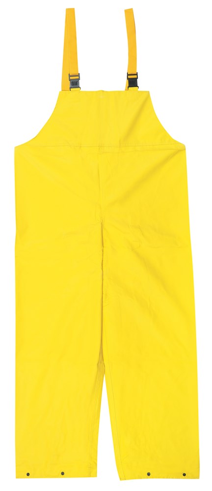 MCR Safety 800BFM Concord Series Rain Gear .35mm Neoprene / Nylon Rainwear Waterproof Yellow Rain Pants Bib Style Pant with No Fly Front (1 EA)