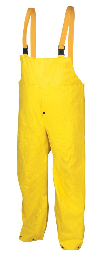 MCR Safety 800BPX3 Concord Series Rain Gear .35mm Neoprene / Nylon Rainwear Waterproof Yellow Rain Pants Bib Style Pant with Fly Front (1 EA)