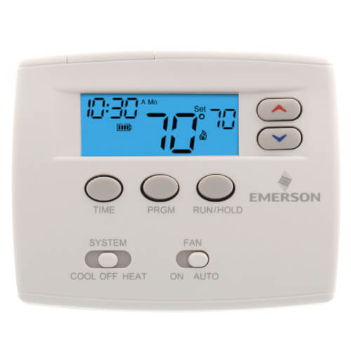 White Rodgers 1F80-0224 24 Hour Programmable Blue Thermostat, 1/1 Single Stage