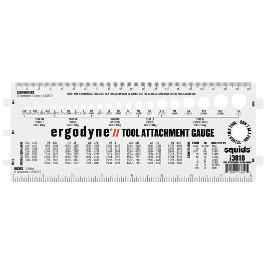 Squids 3810  White Tool Attachment Sizing Gauge