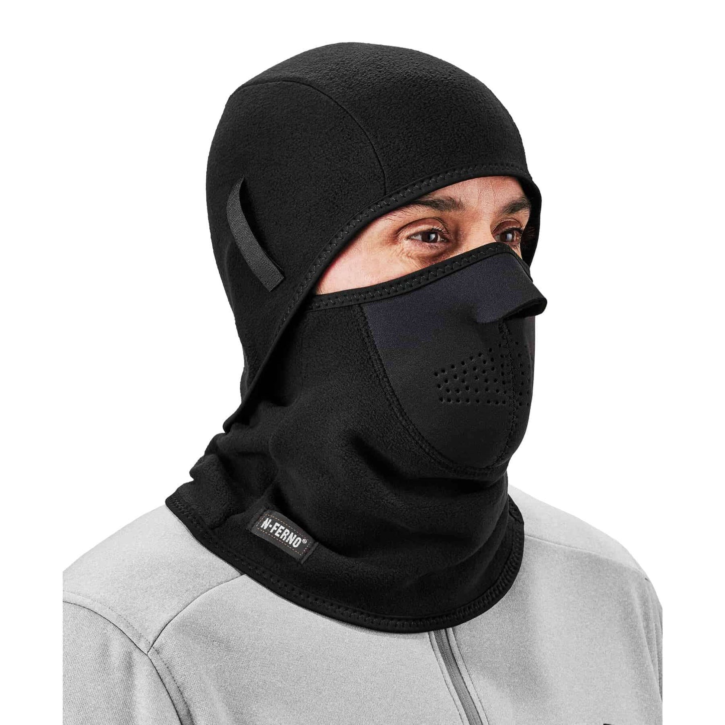 N-Ferno 6827  Black 2-pc Fleece/Neoprene Balaclava Face Mask
