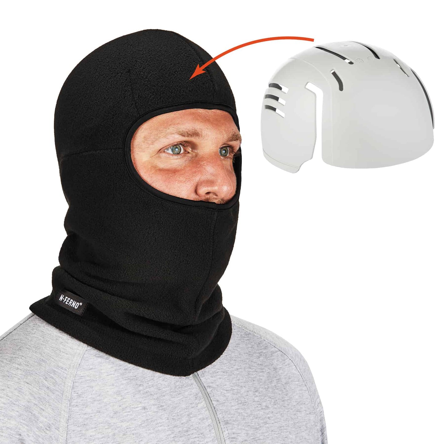 N-Ferno 6893ZI  Black Balaclava with Bump Cap Insert