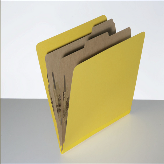 AbilityOne 7530010119454 FOLDER, FILE, CLASSIFICATION, PRESSBOARD, 1/3 CUT, 2 DIVIDERS, 6 PARTS, 1/3 CUT,  EARTH RED, LEGAL