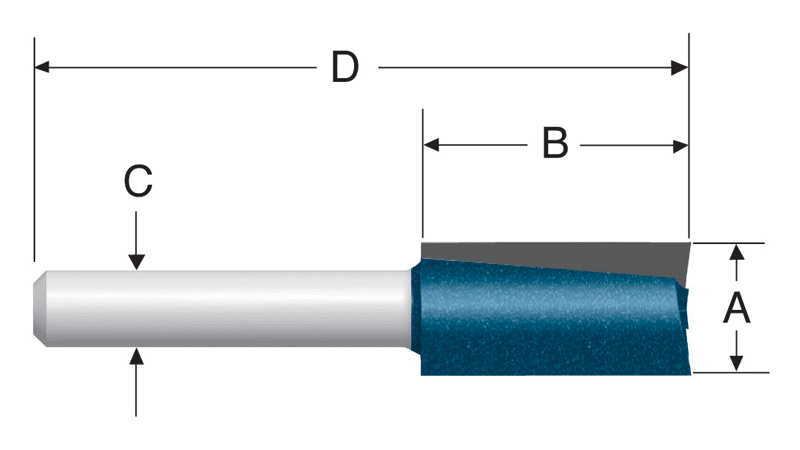 Bosch 85230M Straight Bit 5/8", 1/4" Shk., 2 Flt., C.T.