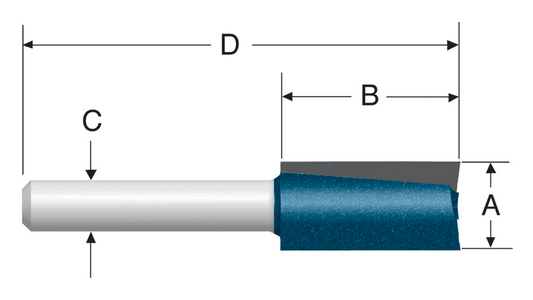 Bosch 85230M Straight Bit 5/8", 1/4" Shk., 2 Flt., C.T.