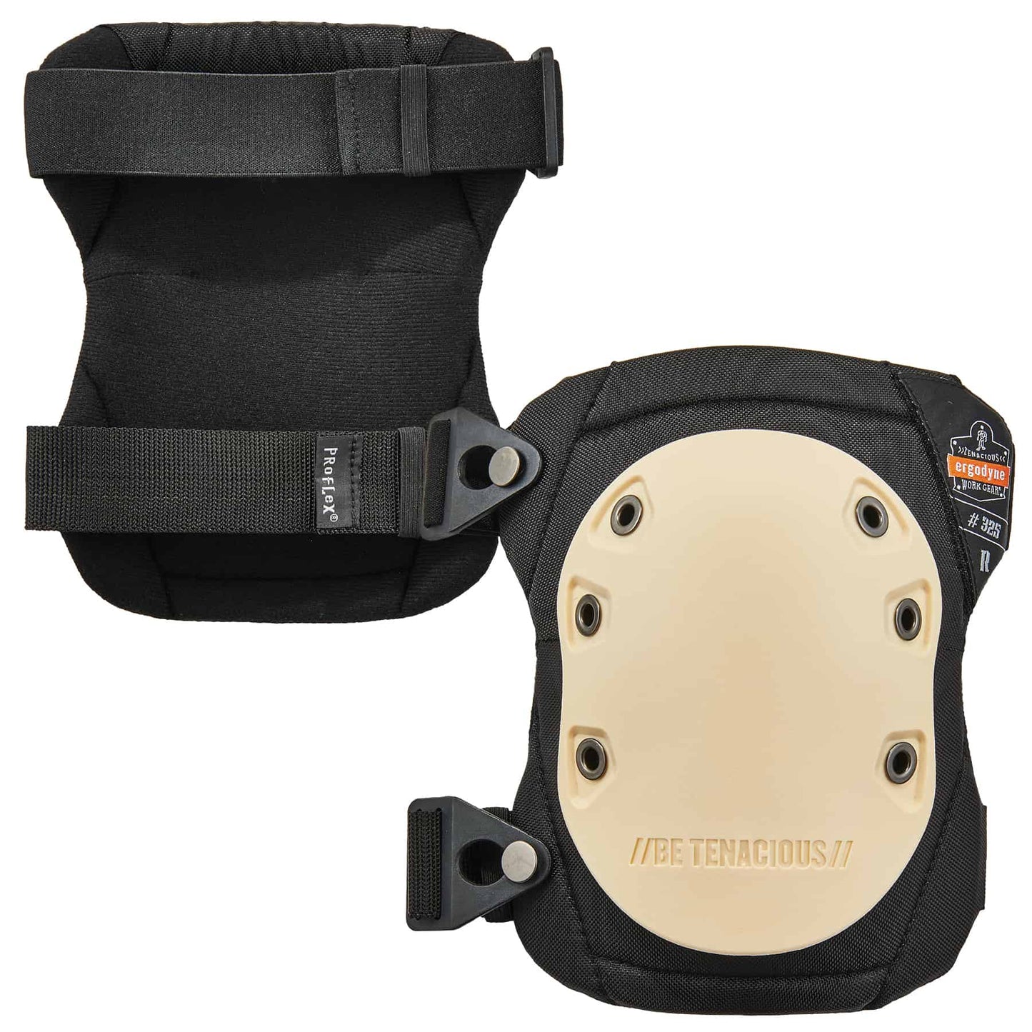 ProFlex 325  Tan Cap Non-Marring Rubber Cap Knee Pads - Buckle