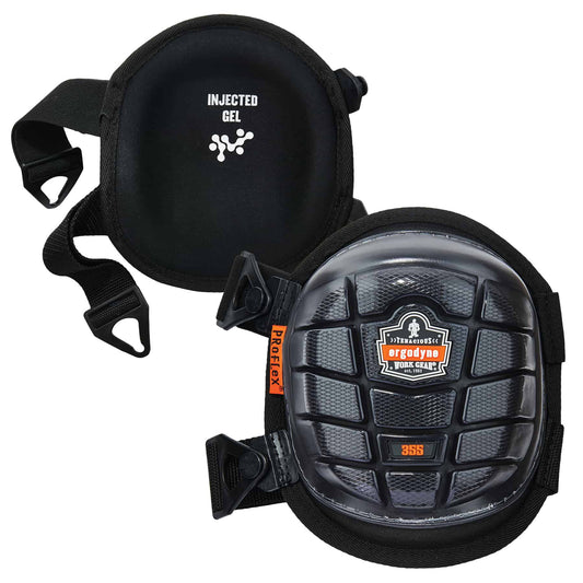 ProFlex 355  Black Short Cap Injected Gel Knee Pads