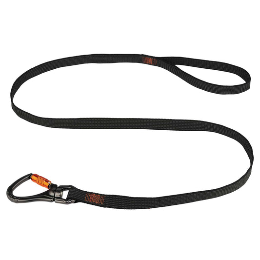 Squids 3129 Standard Black Single Double-Locking Carabiner w/ Swivel - 40lbs