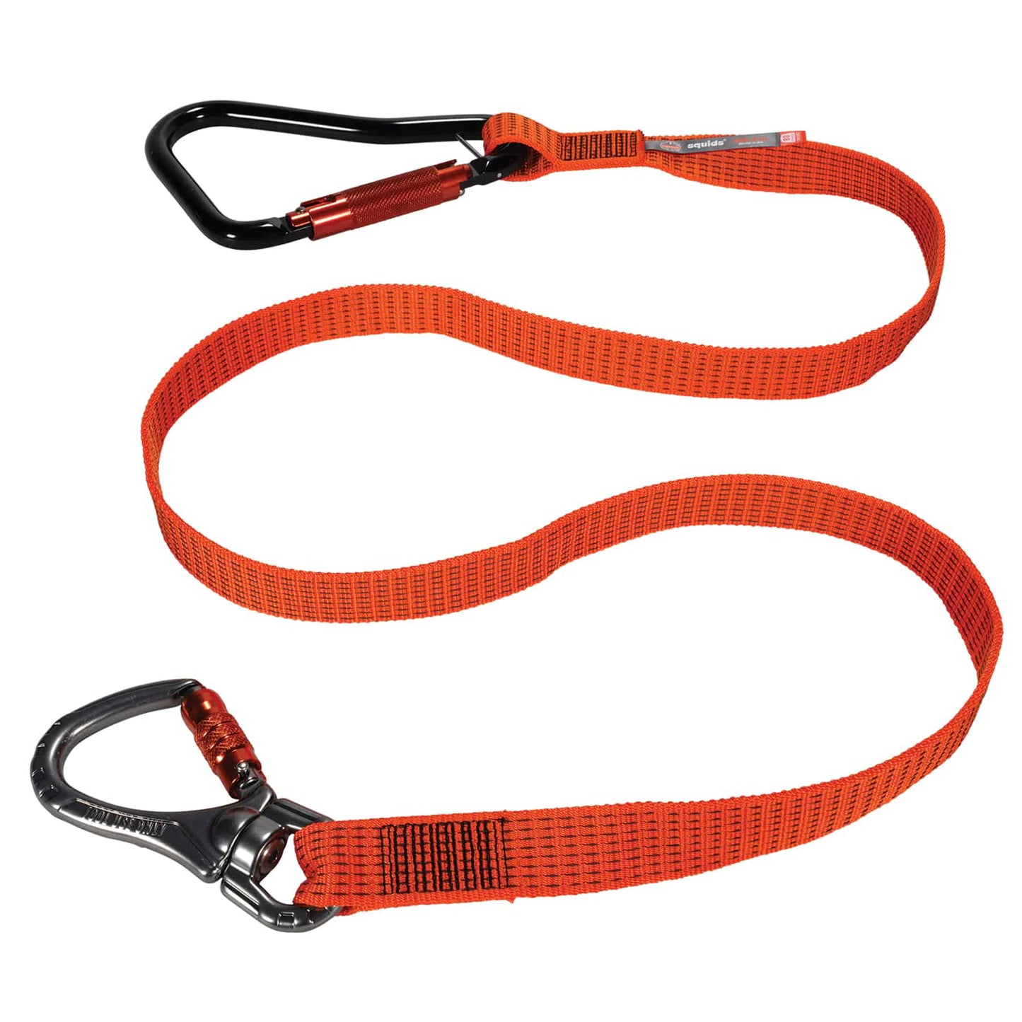 Squids 3149 Standard Orange Tool Lanyard XL Carabiner + Swivel - 80lb