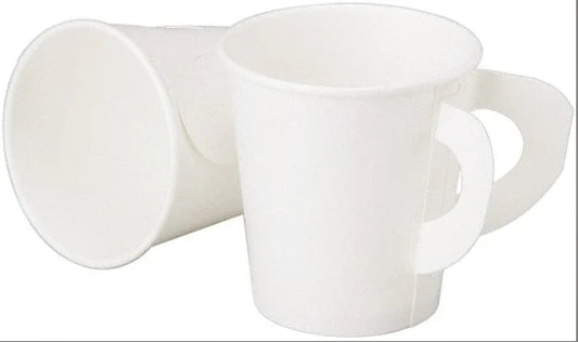 AbilityOne 7350009886498 SKILCRAFT Disposable Paper Cup with Handle - Hot Liquids - 8 oz - 1000 / Box - White - Paper