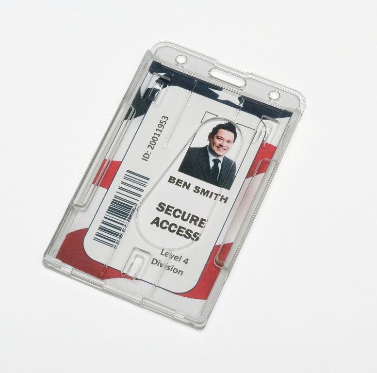 AbilityOne 8455016660469 SKILCRAFT DUAL CARD ID HOLDER - CLEAR 4 X 2.75IN PLASTIC