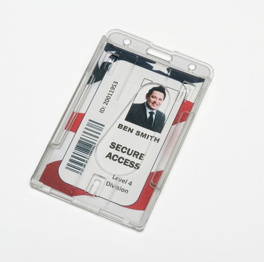 AbilityOne 8455016660469 SKILCRAFT DUAL CARD ID HOLDER - CLEAR 4 X 2.75IN PLASTIC