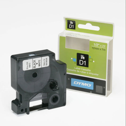 AbilityOne 7510016576746 DYMO SKILCRAFT LABEL TAPE BLACK ON WHITE 1/2