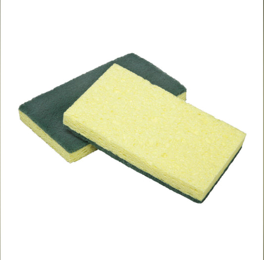 AbilityOne 7920016634340 SKILCRAFT Cellulose Scrubber Sponge Yellow/Green