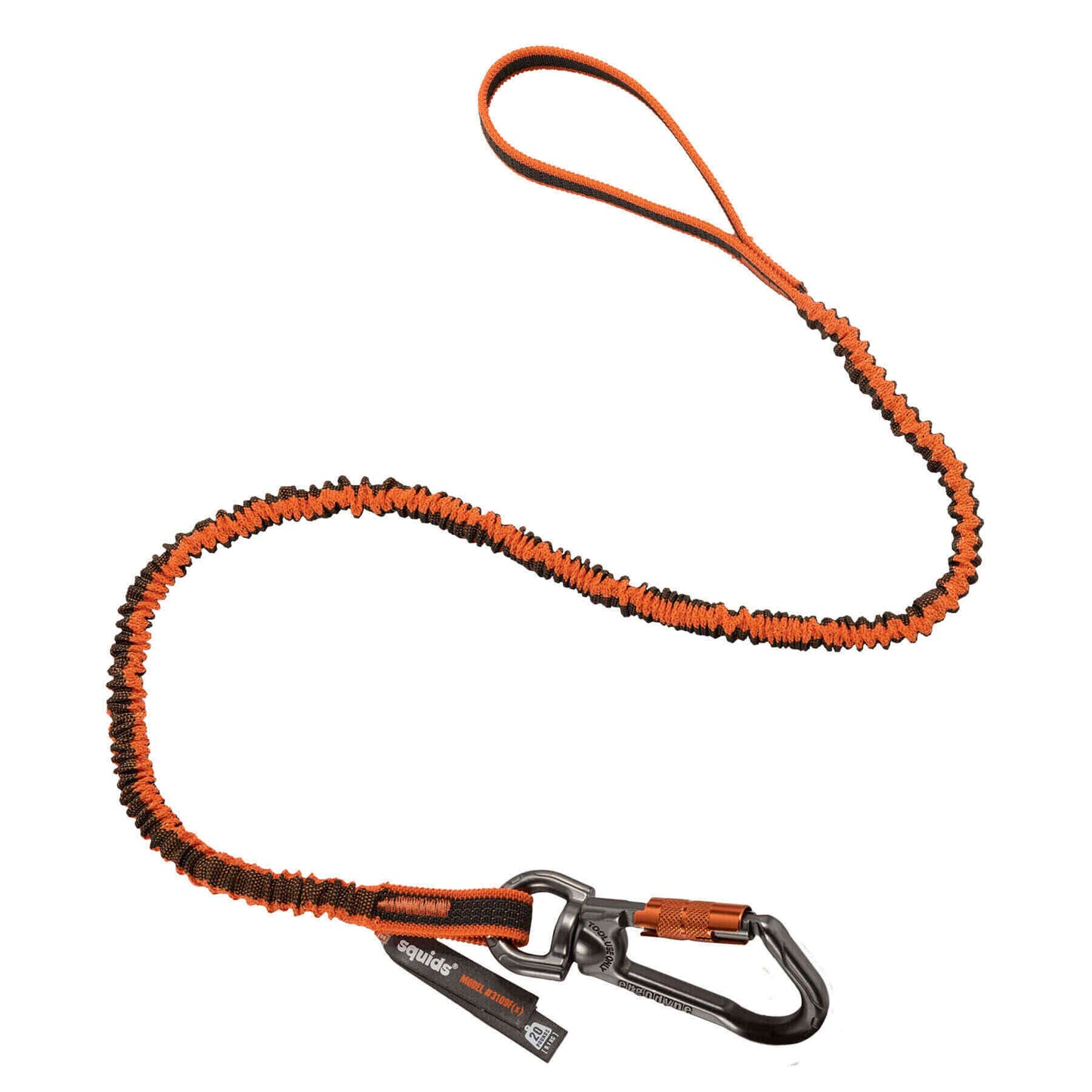 Squids 3109F(x) Standard Orange & Gray Dbl-Locking Single Carabiner w/ Swivel - 25lbs