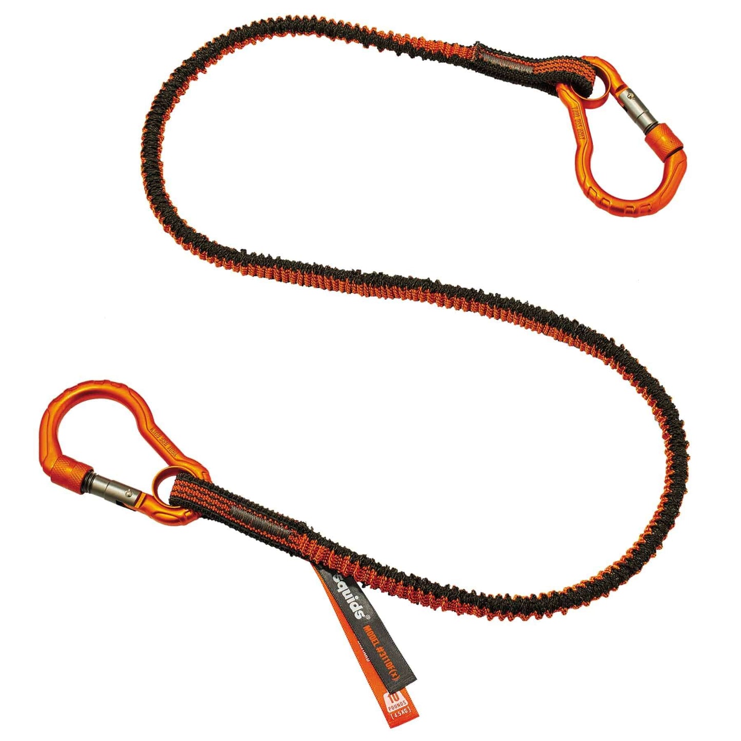 Squids 3110F(x) Standard Orange & Gray Tool Lanyard Dual Carabiner - 10lbs