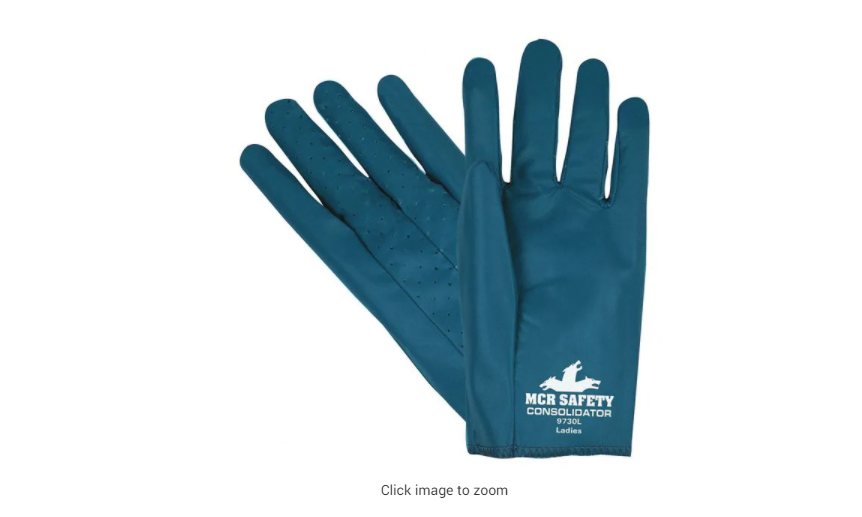 MCR Safety 9730S Consolidator® Work Gloves Cut and Sewn Glove Pattern Perforated Back, Ladies Sizing Premium Full Nitrile Coating Soft and Comfortable Interlock Liner (1 DZ)