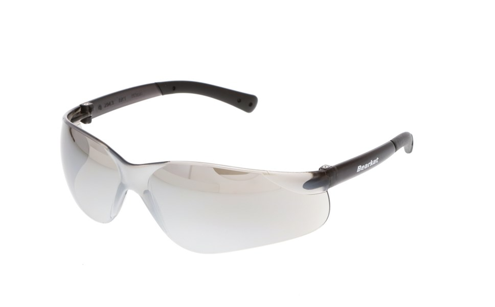 MCR Safety BK117 BearKat® BK1 Series Safety Glasses with Silver Mirror Lens Soft Non-Slip Temple Material (1 Pair)