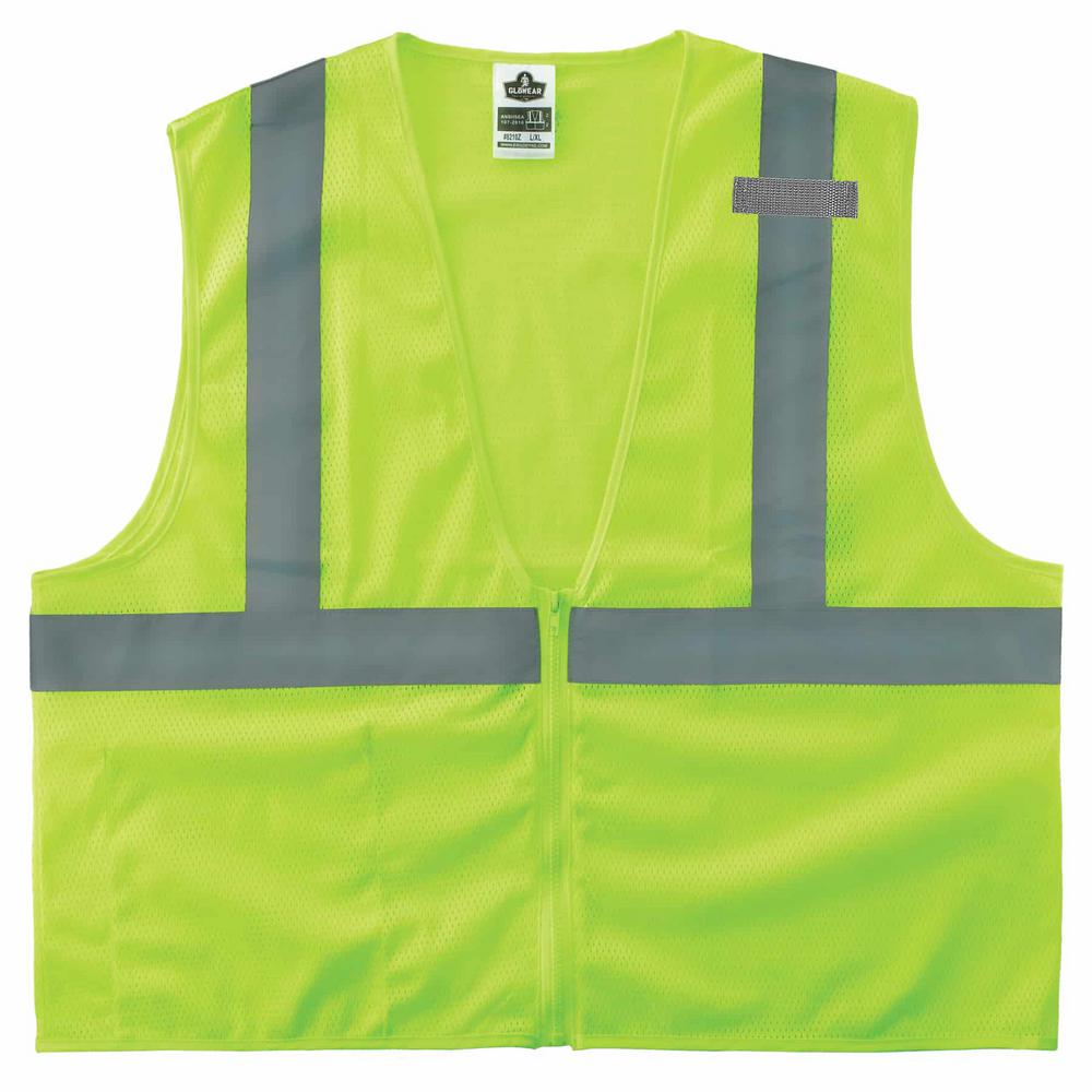 GloWear 8210Z XS Lime Type R Class 2 Economy Mesh Vest