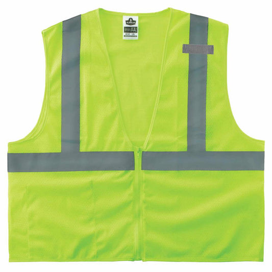 GloWear 8210Z XS Lime Type R Class 2 Economy Mesh Vest