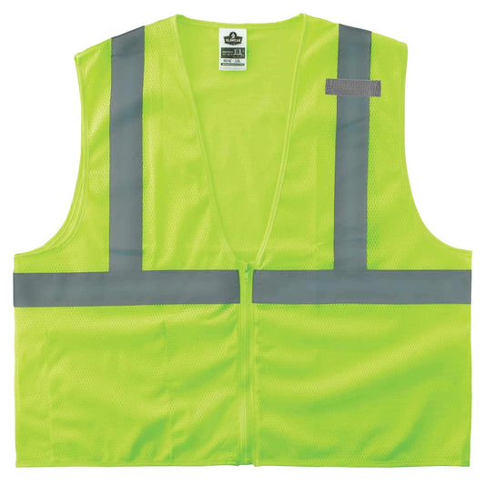 GloWear 8210Z S/M Lime Type R Class 2 Economy Mesh Vest