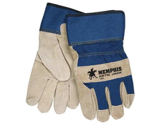 MCR Safety 1955M Artic Jack® Premium Split Pigskin Insulated Leather Palm Work Gloves Fabric Back with 2.5 Inch Safety Cuff Thermosock® Lined (1 DZ)