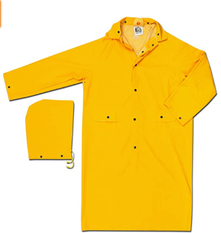 MCR Safety 200CXL Classic Series Rain Gear .35mm PVC / Polyester Material Waterproof Yellow Raincoat Detachable Hood (1 EA)