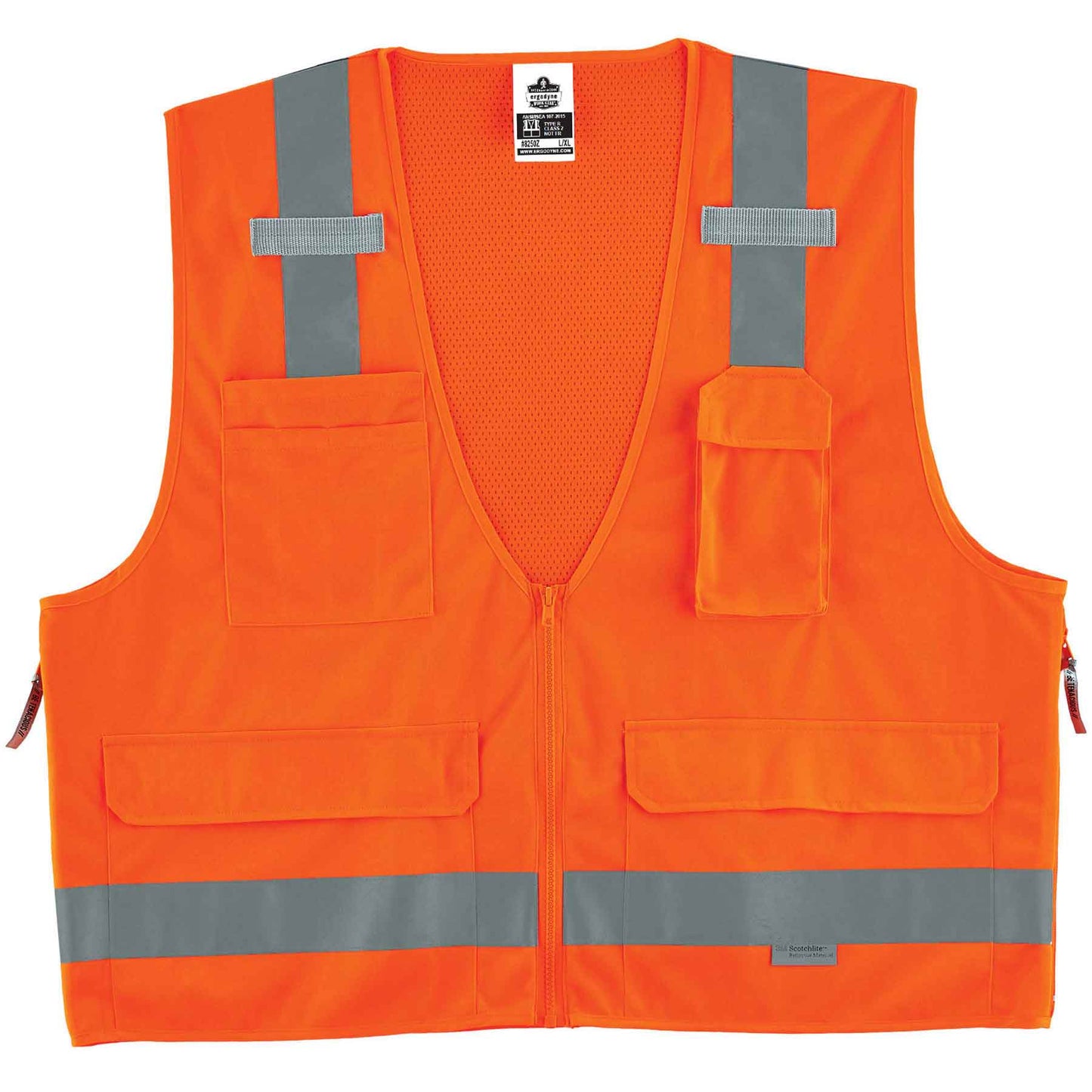 GloWear 8250Z S/M Orange Type R Class 2 Surveyors Vest