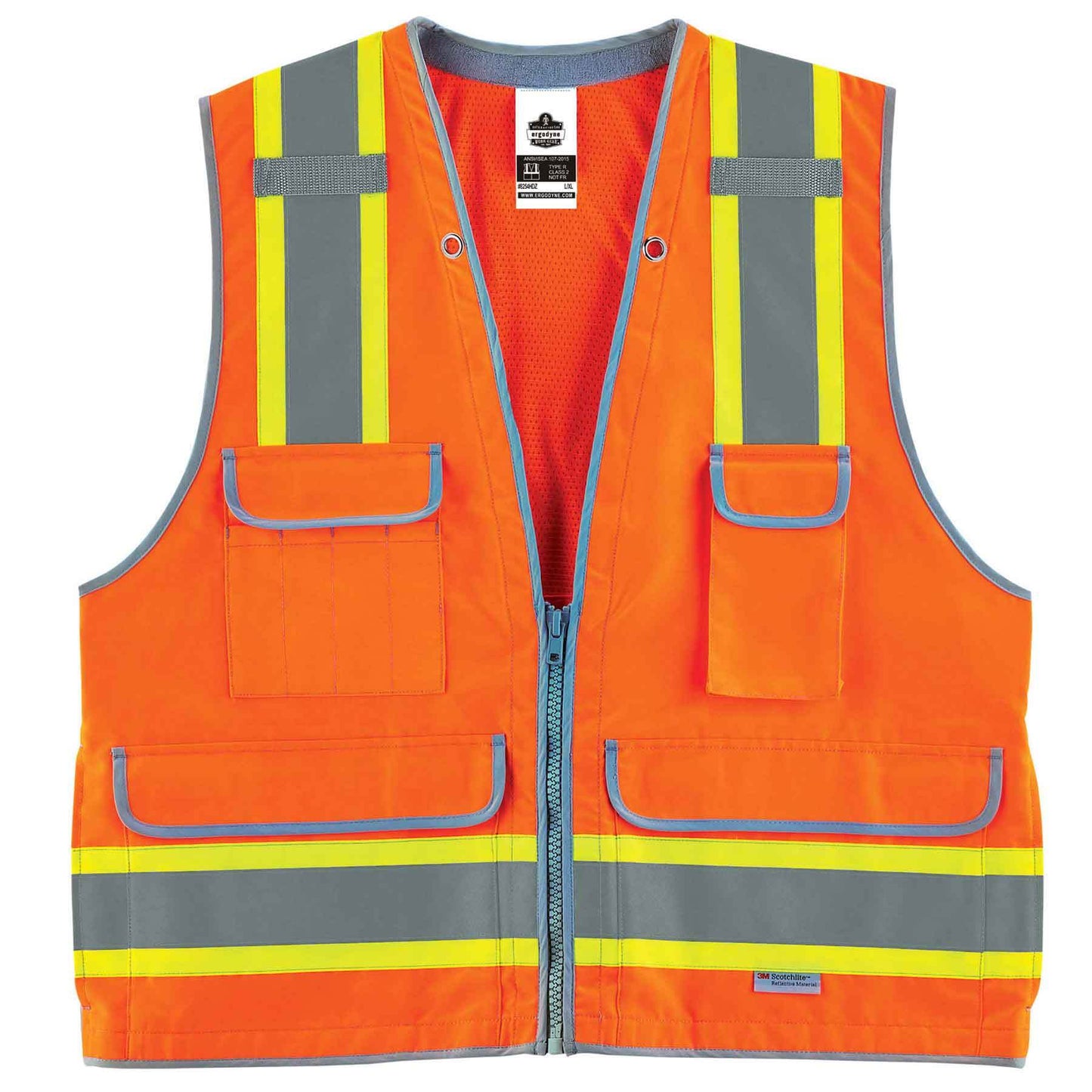 GloWear 8254HDZ L/XL Orange Type R Class 2 Heavy-Duty Surveyors Vest