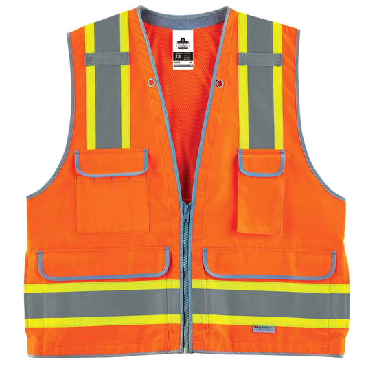 GloWear 8254HDZ 2XL/3XL Orange Type R Class 2 Heavy-Duty Surveyors Vest