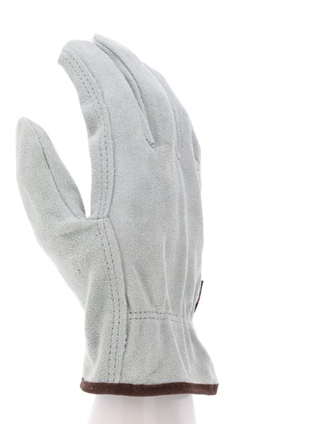 MCR Safety 3120L Leather Drivers Work Gloves Select Natural Pearl Gray Split Leather Straight Thumb (1 DZ)