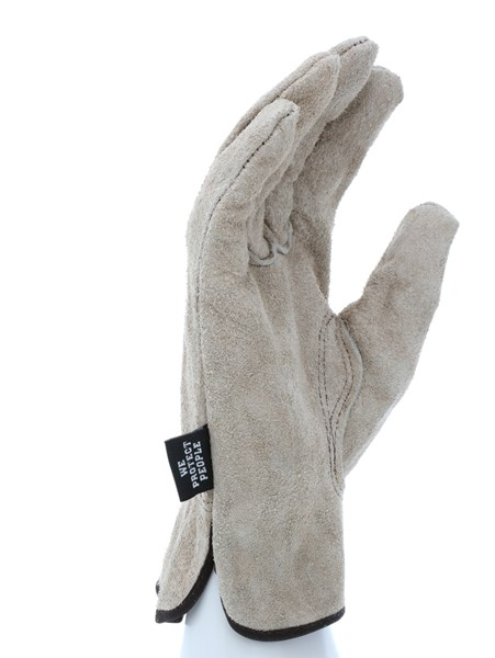 MCR Safety 3130L Leather Driver Work Gloves Select Grade Brown Split Cow Leather Keystone Thumb Cow skin offers abrasion resistance, value, and durability (1 DZ)