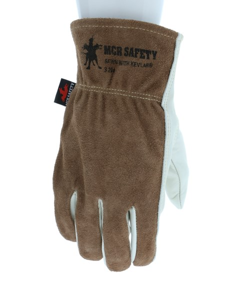 MCR Safety 3204M Leather Drivers Work Gloves Select Grade Grain Palm Brown Split Leather Back Keystone Thumb (1 DZ)