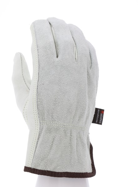 MCR Safety 32056L Leather Drivers Work Gloves CV Grade Grain Cow Palm Split Back and Keystone Thumb (1 DZ)