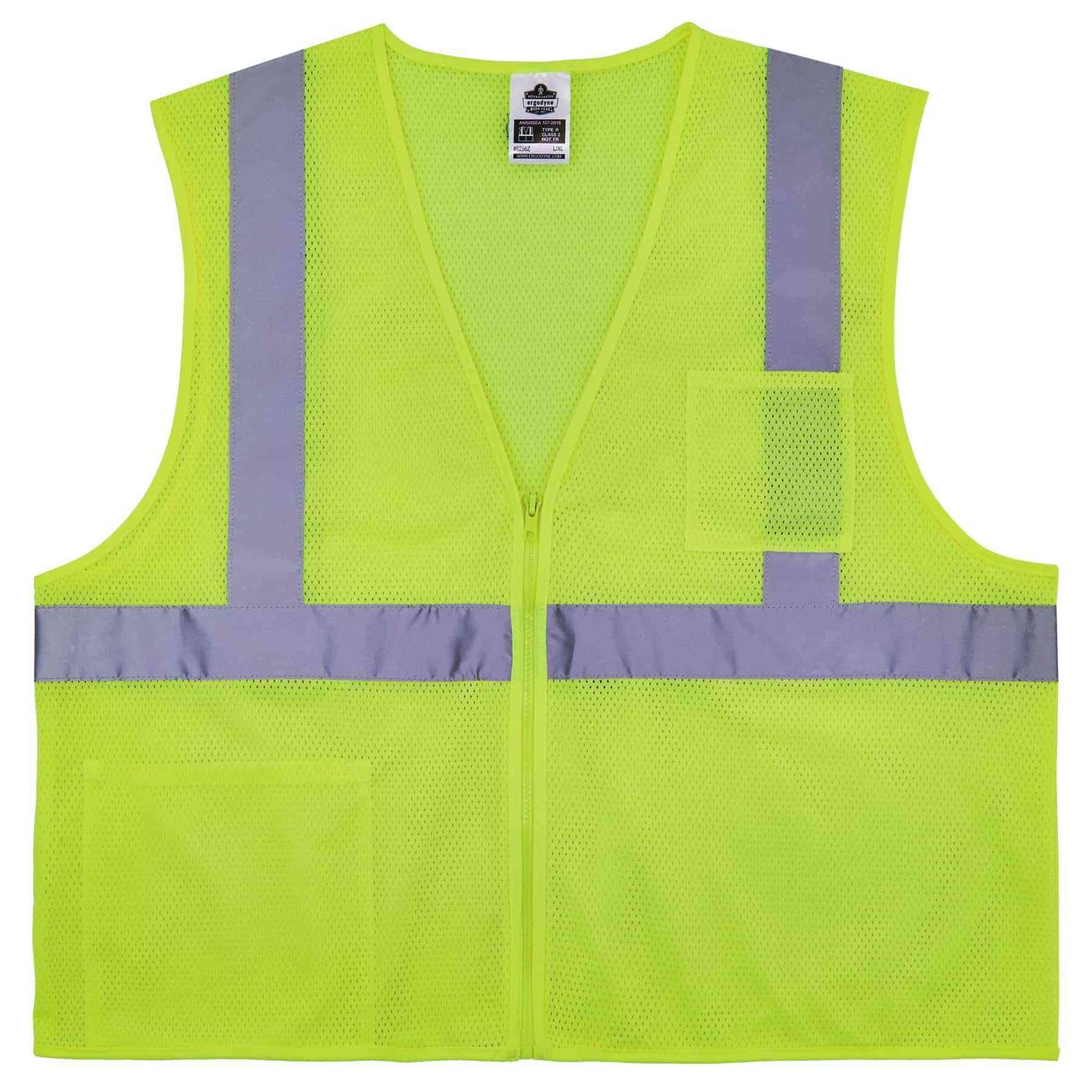 GloWear 8256Z 2XL/3XL Lime Treated Polyester Hi-Vis Class 2 Vest