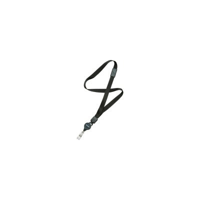 AbilityOne 8455016130199 SKILCRAFT ID Reel Deluxe Neck Lanyard - 1 / Dozen - 36" Length - Black - Nylon, Plastic