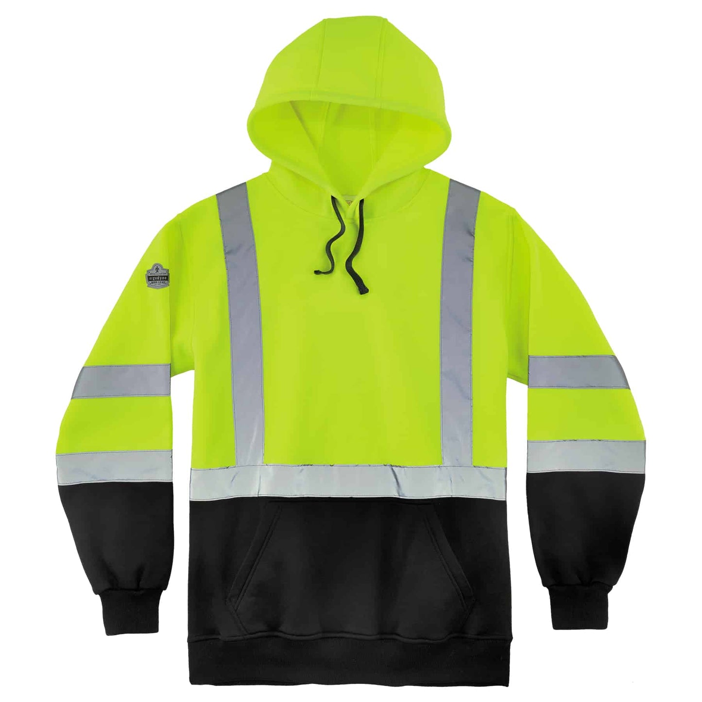 GloWear 8373 XL Lime Type R Class 3 Blk Front Hooded Sweatshirt