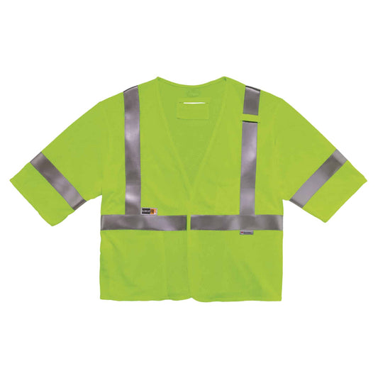 GloWear 8356FRHL L/XL Lime Type R Class 3 FR Modacrylic Vest