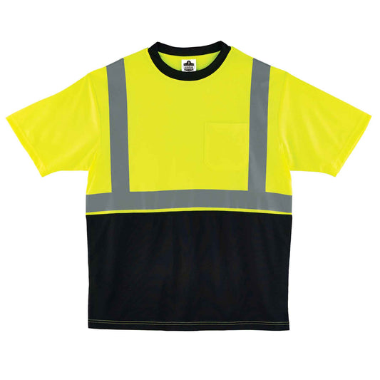 GloWear 8289BK M Lime Type R Class 2 Black Front T-Shirt