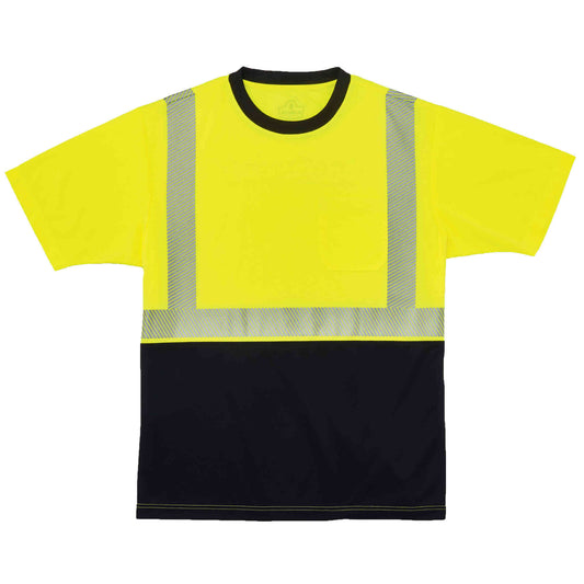 GloWear 8280BK L Lime Type R Class 2  Black Front Performance T-Shirt