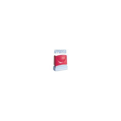 AbilityOne 7520012074196 SKILCRAFT Pre-Inked Message Stamp - APPROVED Message Stamp - 0.5" x 1.75" - Blue