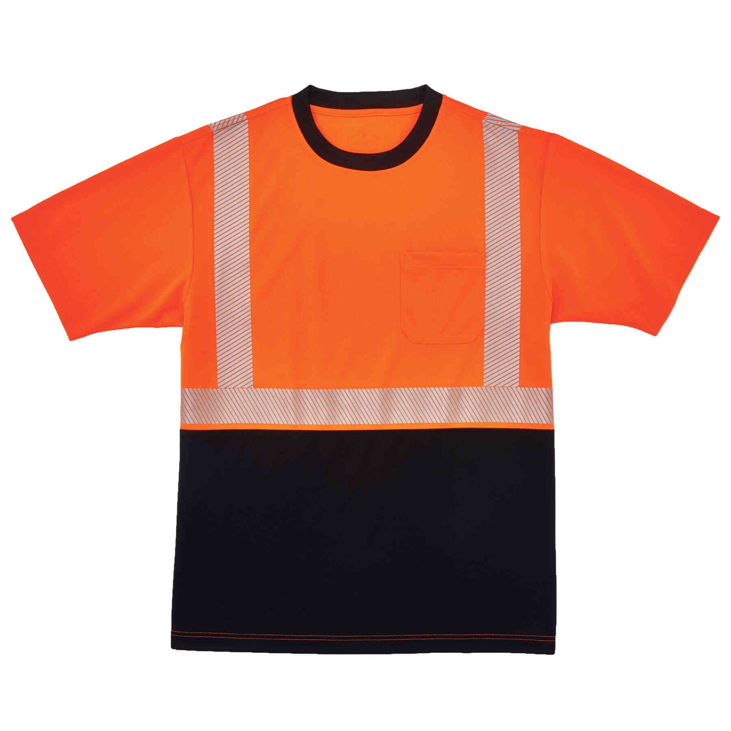 GloWear 8280BK L Orange Type R Class 2  Black Front Performance T-Shirt