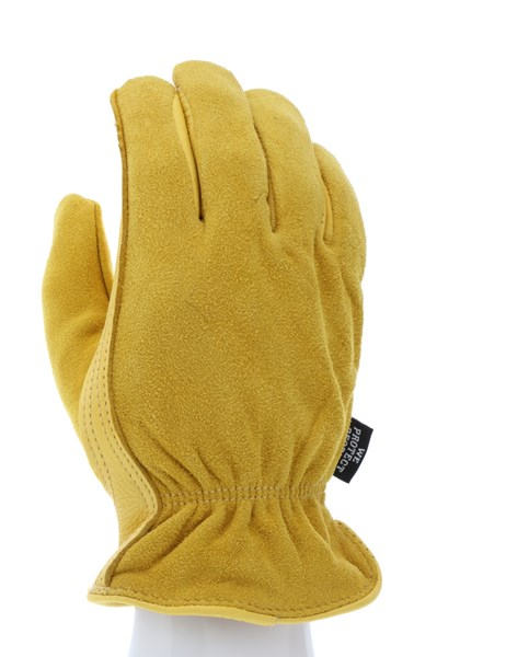 MCR Safety 3555M Leather Drivers Work Gloves Insulated with Fleece Lining Select Grade Grain Deerskin Palm Split Leather Deerskin Back Keystone thumb (1 DZ)