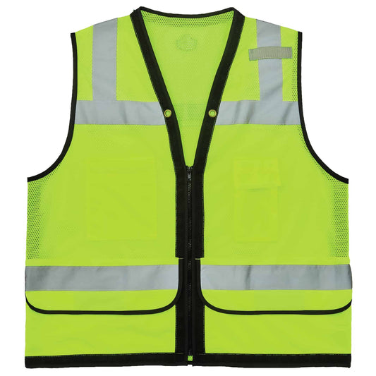 GloWear 8253HDZ S/M Lime Type R Class 2 Heavy-Duty Mesh Surveyors Vest