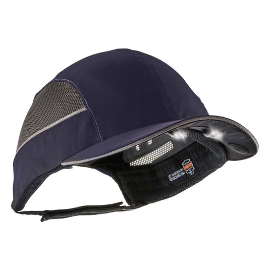 Skullerz 8960 Short Brim Navy Bump Cap w/ LED Lighting Technology