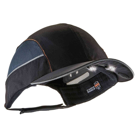 Skullerz 8960 Long Brim Black Bump Cap w/ LED Lighting Technology